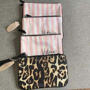 Victoria’s Secret leopard signature‎ stripe pouches